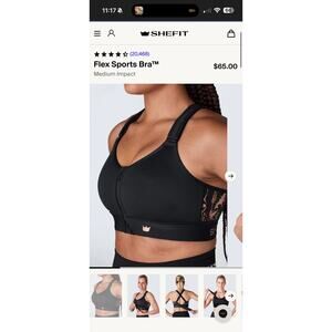 SHEFIT Flex Sports Bra, rose gold and black Luxe